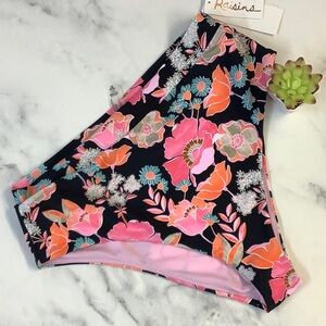 NWT Raisins Floral High-Waisted Bikini Bottom Size L